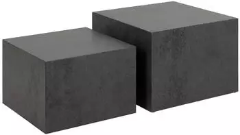 Actona Dice Couchtisch-Set 2-teilig, quadratisch, Schwarz, MDF (40912627-0)