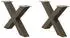 vidaXL Couchtischbeine X-Form 2 Stk. Naturstahl 70x(42-43)cm (4012967)