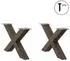 vidaXL Couchtischbeine X-Form 2 Stk. Naturstahl 70x(42-43)cm (4012967)