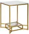 Mauro Ferretti Double Marble Beistelltisch Metall 47x47x60cm Gold Weiß (1423320000)