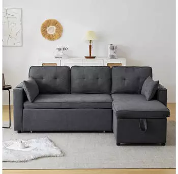 MODFU Couchtisch mit Hebeplatten und Schiebetür mit Lamellen, Modularer Stauraum, 90x55x57,5cm, MDF Nussbaum
