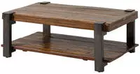 Massivmoebel24 Couchtisch, Braun, Holz, Echtholz,Altholz, 1 F&auml;cher, Rechteckig,