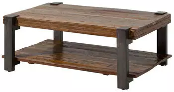 Massivmoebel24 LYON Couchtisch Altholz 120x70x45cm, natur lackiert (33-200-394-1050)