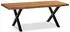 Finebuy Couchtisch Akazie Massivholz Baumkante schwarzes X-Gestell 120cm (FB100789)