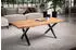 Finebuy Couchtisch Akazie Massivholz Baumkante schwarzes X-Gestell 120cm (FB100789)