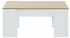 Forés Low Cost höhenverstellbarer Couchtisch 100x50cm Weiß/Eiche (0F1640A)