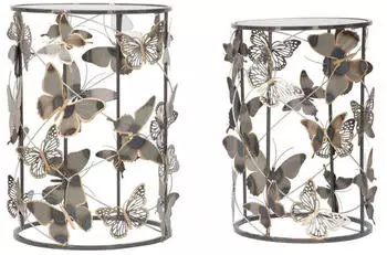 Mauro Ferretti Farfalle Beistelltisch-Set 2-teilig, Multicolor (1423980000)