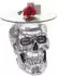 MCW MCW-A19 Beistelltisch Totenkopf, Polyresin/Glas, silber, 52x55x55cm (MCW-A19)