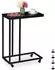 Relaxdays Beistelltisch C-Form mit Rollen, Schwarz