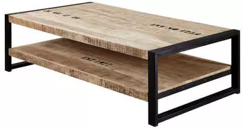 Massivmoebel24 Factory #126 Couchtisch Mango 140x80x40cm natur bedruckt (09-200-559-0126)