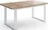 WFL GROUP Sana Esstisch ausziehbar 140–180cm Loft-Stil, weiße Metallbeine, Sonoma Eiche