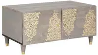 vidaXL Couchtisch Grau 80 x 50 x 40 cm Massivholz Mango
