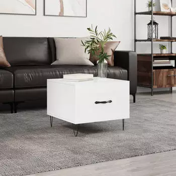 vidaXL Couchtisch Hochglanz-Wei&szlig; 50x50x40cm Holzwerkstoff (829384)