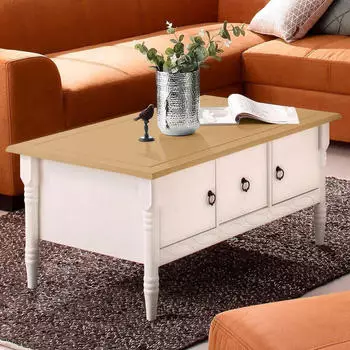 Pharao24 Wohnzimmertisch Sofatisch im Landhausstil 100 cm breit (10134875)