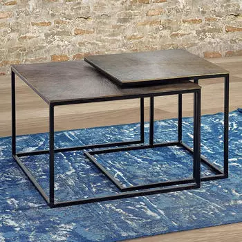 Pharao24 Beistelltisch Couchtisch in Bronze zweiteilig (zweiteilig) (10132864)