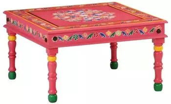 vidaXL Couchtisch rosa handbemalt, Massivholz Mango (353762)