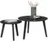 trendteam Ronin Couchtisch-Set, 2 runde Tische, schwarz, Massivholzfüße (234311232)