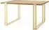 WFL GROUP Stella ausziehbarer Esstisch, Loft-Stil, Craft Eiche, goldene Metallbeine, 120-220cm (800000640126)