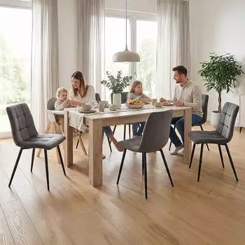 Homestyle4u Esstisch 135x80cm, Holz, Eichenoptik grau (2926)