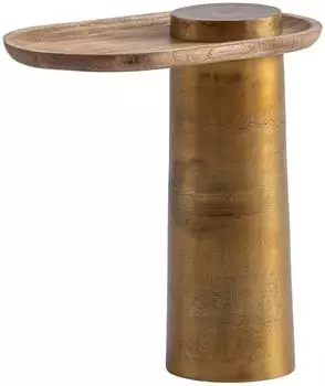 Wohnling Beistelltisch Mango Massivholz & Metall, oval, 50x30x52cm (WL7.215)