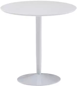 Wohnling Esstisch rund 75cm wei&szlig; hochglanz MDF (WL6.504)