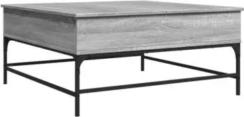vidaXL Couchtisch grau Sonoma 95x95x45cm, Holzwerkstoff und Metall