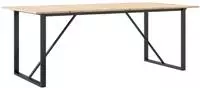 vidaXL Esstisch O-Gestell 200x100x75cm Massivholz Kiefer und Stahl