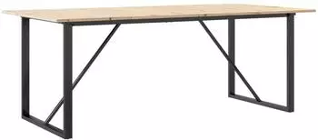 vidaXL Esstisch O-Gestell 200x100x75cm Massivholz Kiefer und Stahl (3282679)