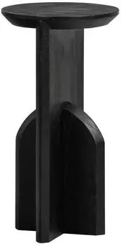 Woood Kioni Beistelltisch Akazienholz, rund &Oslash;30x58cm, schwarz (85650045)