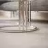 Lookway Lori Glass 2in1 runder Couchtisch, Glas weiß, Gestell verchromt silber (800001175722)