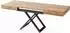 WFL GROUP Cavetta U Couchtisch höhenverstellbar ausziehbar, Craft Eiche, Metallgestell 120-200/80/27-76cm