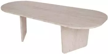 Hanah Home Couchtisch Travertin-Optik, Freiform, 130x65x40cm (838NRD1106)