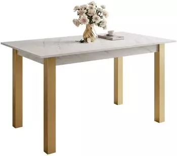 Lookway Arton Gold ausziehbarer Esstisch 140-195cm, Marmor Levanto (800000920857)