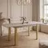 Lookway Arton Gold ausziehbarer Esstisch 140-195cm, Marmor Levanto (800000920857)