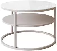 Lookway Couchtisch CIRI Slim Glass, rund mit Glasplatte ⌀60 cm x 41 cm,