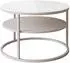 Lookway Ciri Glass Kaszmir Couchtisch rund, Glas, beige, mit Ablage, ⌀60cm (800001175788)