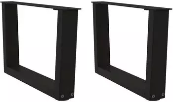 vidaXL Couchtischbeine V-Form, 2 St&uuml;ck, schwarz, 60x(30-31,3)cm, Stahl (4012612)