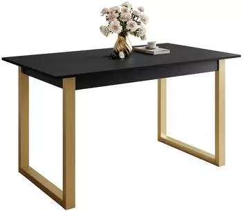 Lookway Arton Gold II ausklappbarer Esstisch 140-195cm, schwarz, Metallbeine (800000920841)
