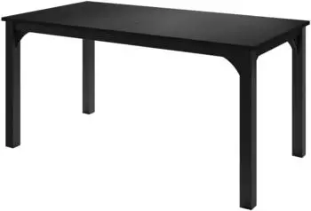 Mirjan24 Focus 160 Esstisch, Stahl, schwarz/weiß (Focus 160)