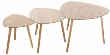 Atmosphera Mileo Satztische Holz natur 3er-Set (83645)