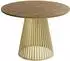 WFL GROUP Naro Esstisch rund ausziehbar, braun, goldene Metallbeine, 100–180cm (800001307198)