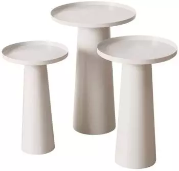 Boltze Jacky Beistelltisch rund, 3er-Set, beige