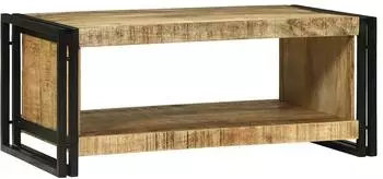 vidaXL Couchtisch Massives raues Mangoholz, 90x50x38cm