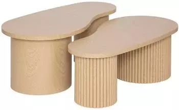 Atmosphera Soleya 2er-Set ovale Couchtische, beige