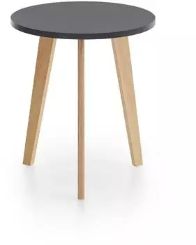 xonox.home Couchtisch rund, schwarz, Pinie, MDF, 50x45,8x50cm