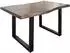 Massivmoebel24 Freeform 5 Baumkantentisch Akazie 140x90x77cm grau / U-Beine anthrazit (09-104-824-2101)