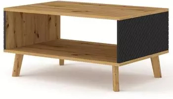 Bim Furniture LUXI Couchtisch mit Ablagefach, Artisan Eiche & schwarz matt, 90x60cm (LUXI)