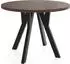 WFL GROUP Avero Black runder Esstisch ausziehbar, Eiche Sonoma dunkelbraun, 100–140cm (800001124075)