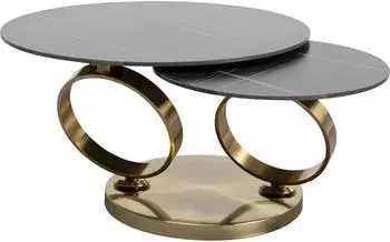 KARE Couchtisch Beverly Stahlgestell, Keramik, gold (87522)