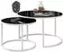 Lookway Ciri Glass Couchtisch 2-in-1, rund, schwarz/weiß (800001175941)